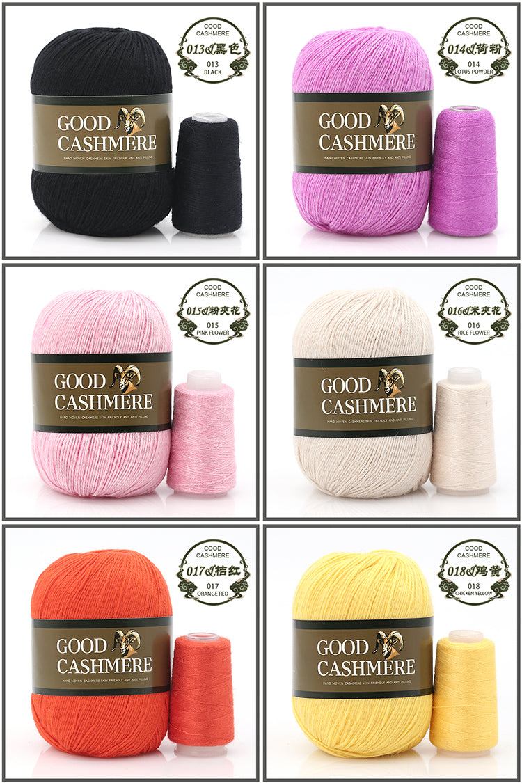 50+20g Mongolsk Cashmere uld mix + tråd