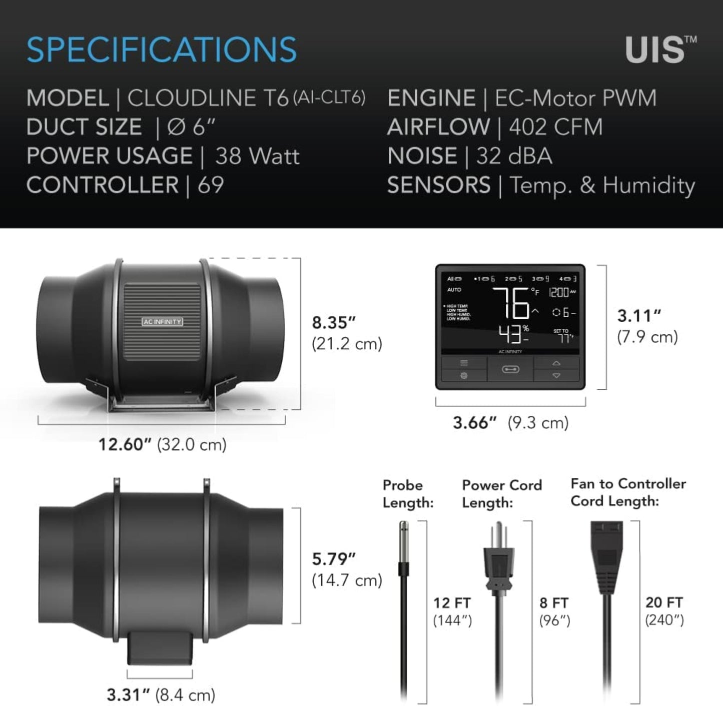 AC Infinity CLOUDLINE T6