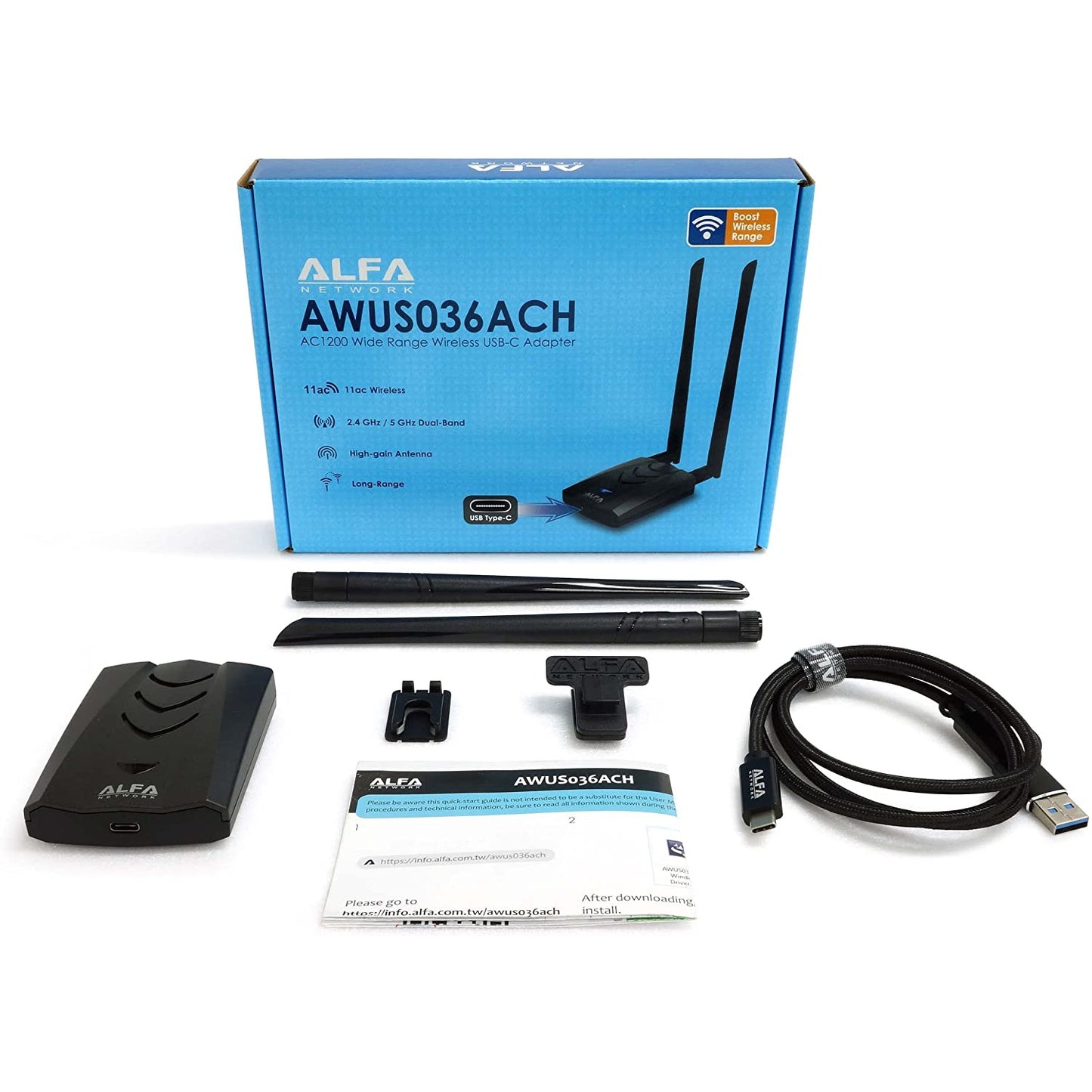ALFA AWUS036ACH Ultra Range USB Adapter 1200 Mbps