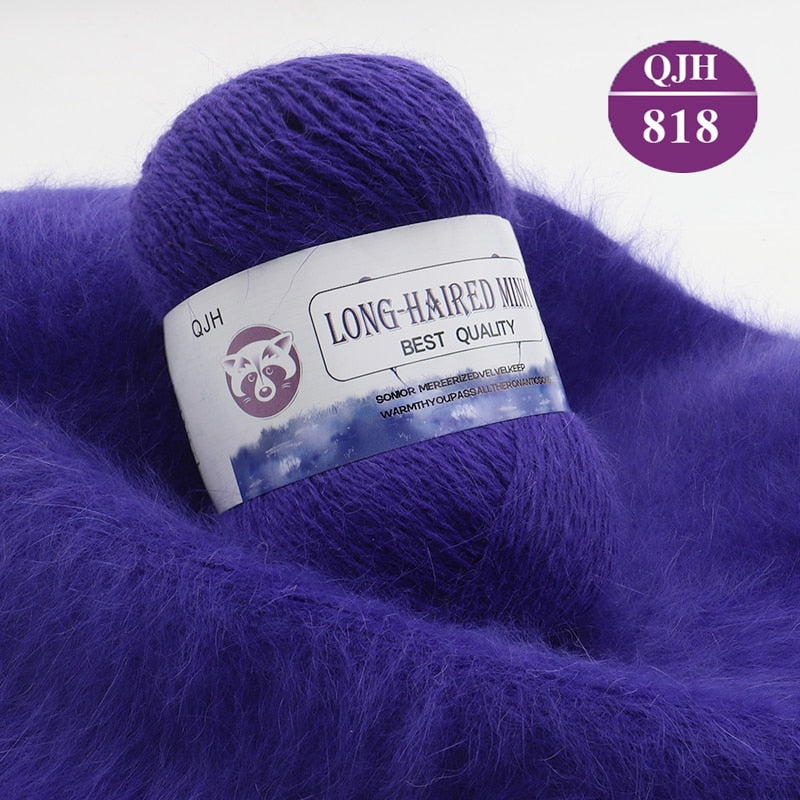 Høj kvalitets Cashmere Long Plush Mink og Merino uld mix garnnøgle