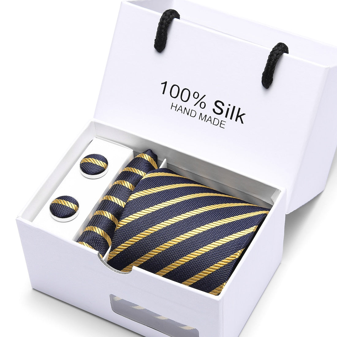 Nyt herre slips sæt ekstra lang størrelse 145cm*7,5cm Slips i Paisley Silk