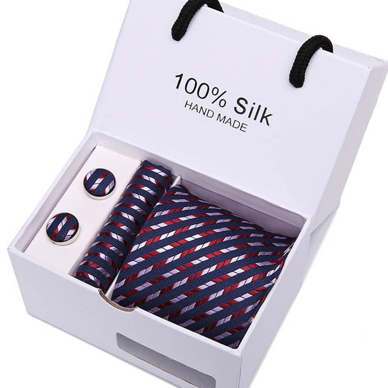 Nyt herre slips sæt ekstra lang størrelse 145cm*7,5cm Slips i Paisley Silk