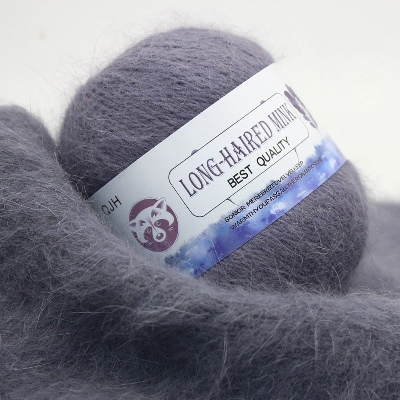 Høj kvalitets Cashmere Long Plush Mink og Merino uld mix garnnøgle