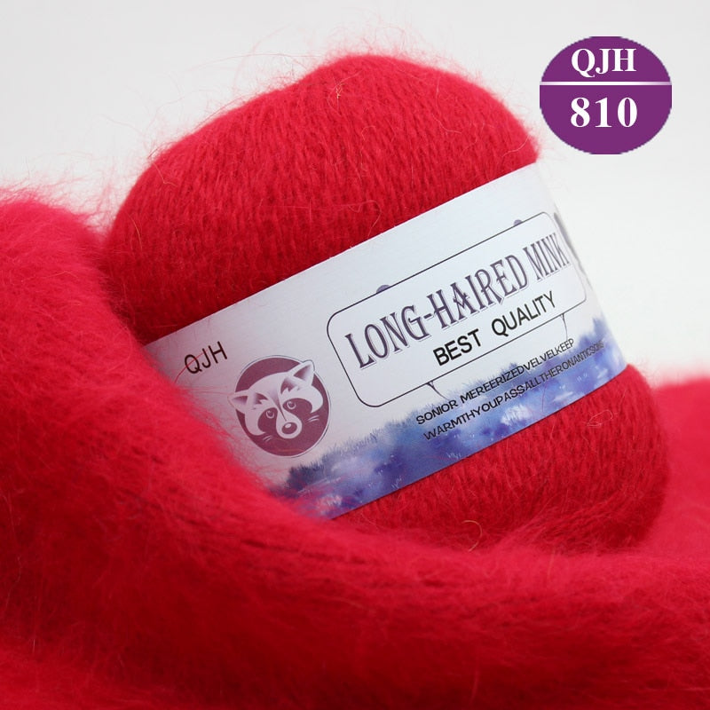 Høj kvalitets Cashmere Long Plush Mink og Merino uld mix garnnøgle