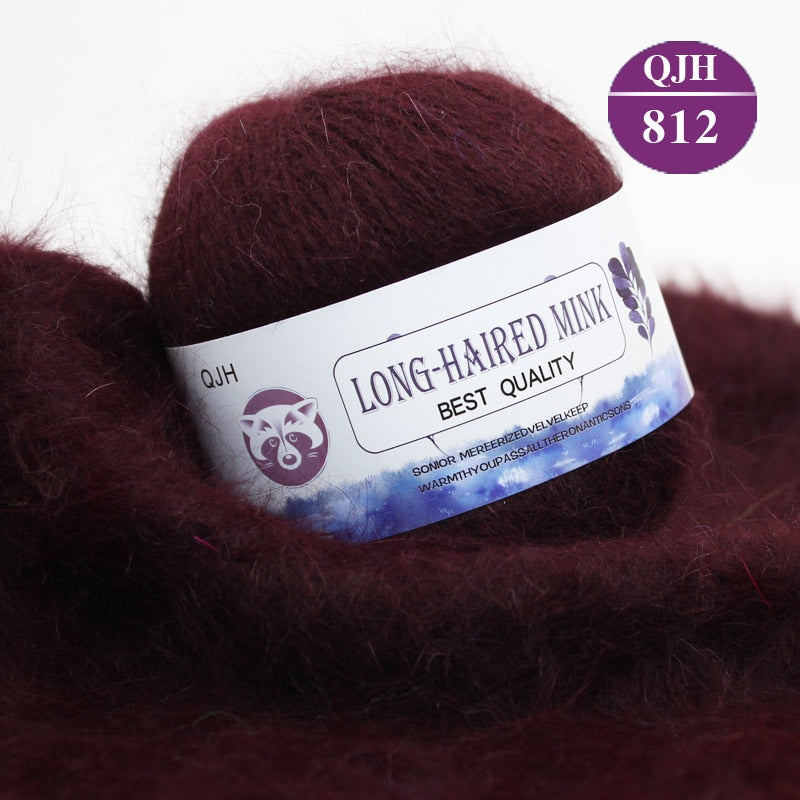 Høj kvalitets Cashmere Long Plush Mink og Merino uld mix garnnøgle