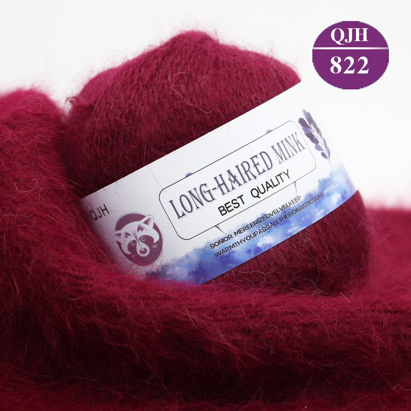 Høj kvalitets Cashmere Long Plush Mink og Merino uld mix garnnøgle