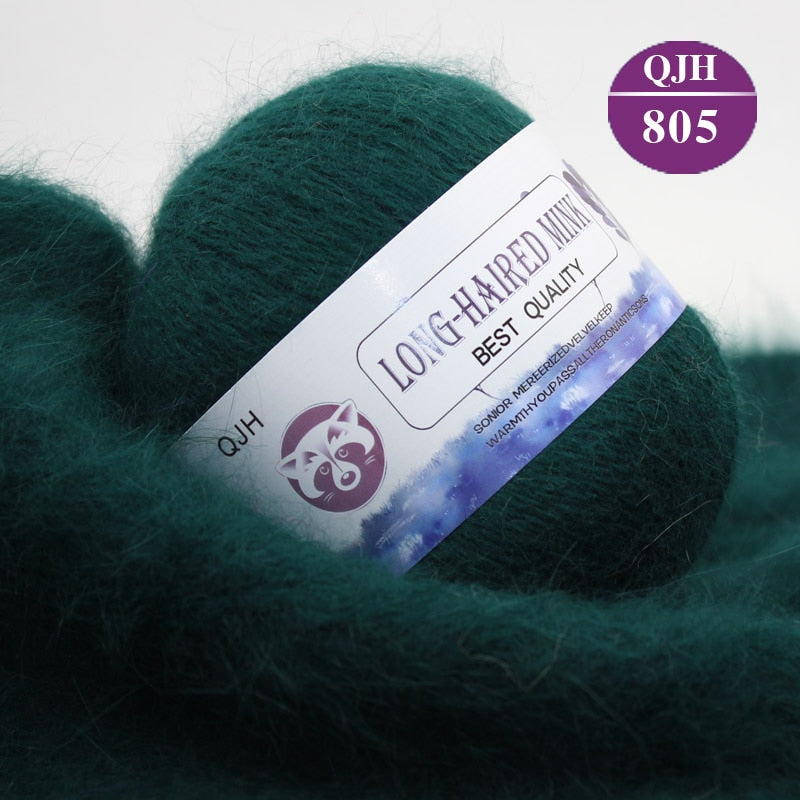 Høj kvalitets Cashmere Long Plush Mink og Merino uld mix garnnøgle