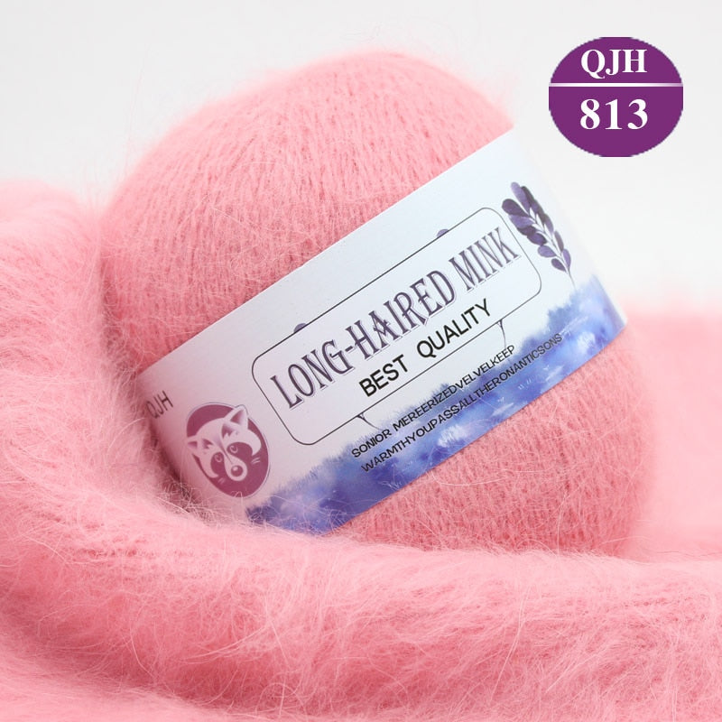Høj kvalitets Cashmere Long Plush Mink og Merino uld mix garnnøgle
