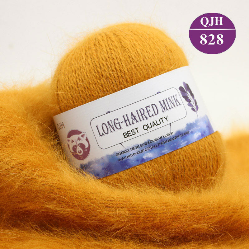 Høj kvalitets Cashmere Long Plush Mink og Merino uld mix garnnøgle
