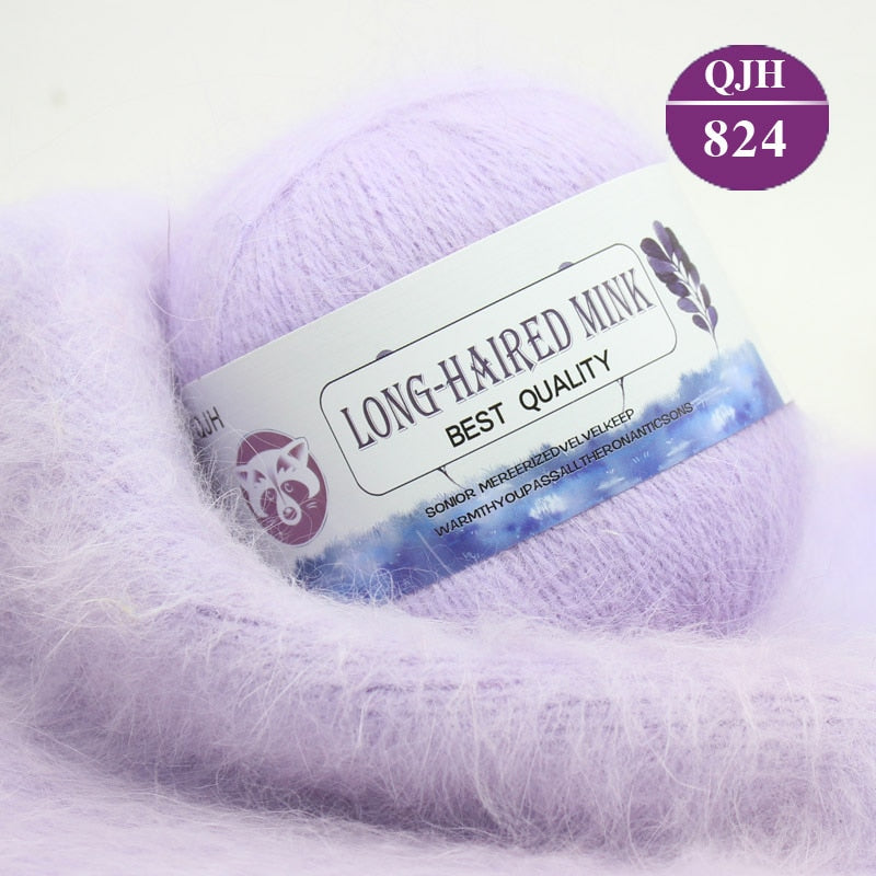 Høj kvalitets Cashmere Long Plush Mink og Merino uld mix garnnøgle