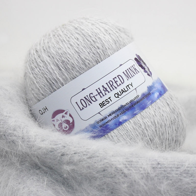 Høj kvalitets Cashmere Long Plush Mink og Merino uld mix garnnøgle