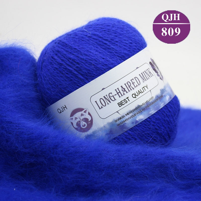 Høj kvalitets Cashmere Long Plush Mink og Merino uld mix garnnøgle