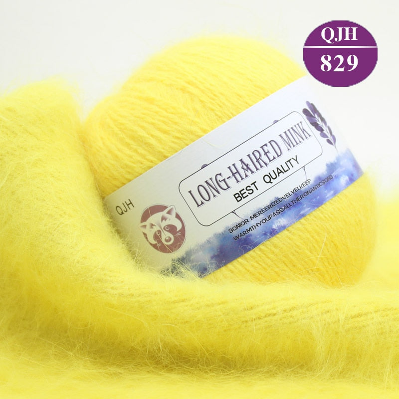 Høj kvalitets Cashmere Long Plush Mink og Merino uld mix garnnøgle