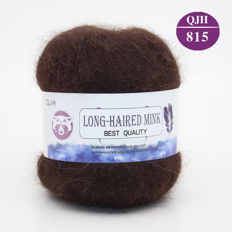 Høj kvalitets Cashmere Long Plush Mink og Merino uld mix garnnøgle