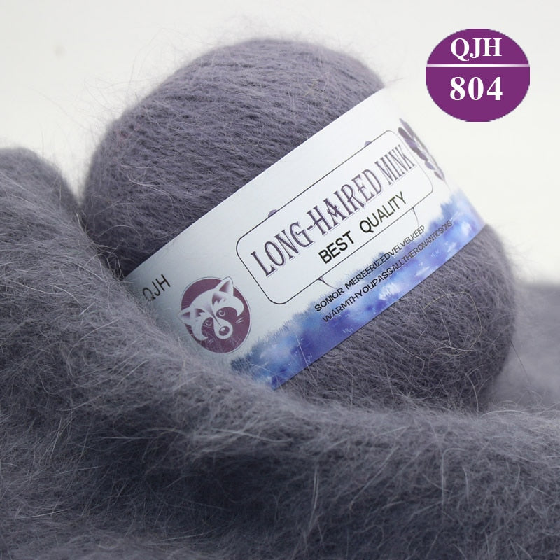 Høj kvalitets Cashmere Long Plush Mink og Merino uld mix garnnøgle