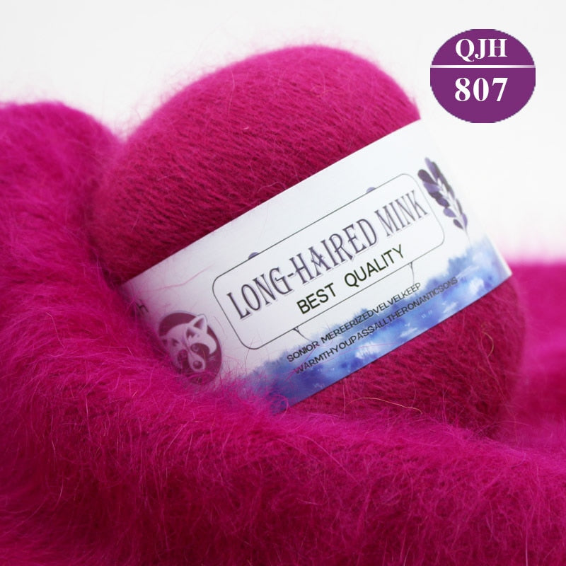 Høj kvalitets Cashmere Long Plush Mink og Merino uld mix garnnøgle