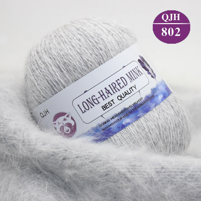 Høj kvalitets Cashmere Long Plush Mink og Merino uld mix garnnøgle