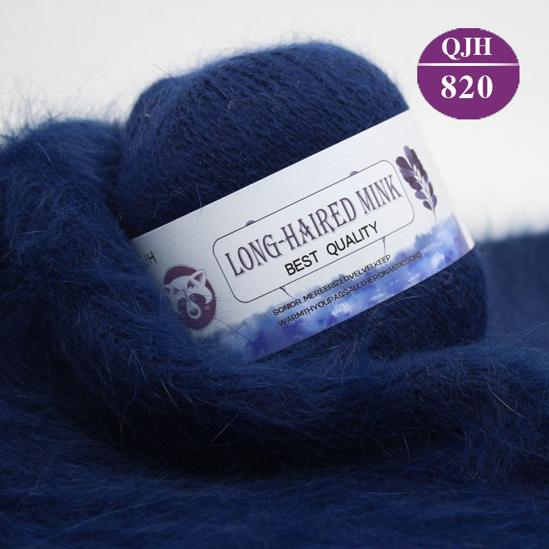 Høj kvalitets Cashmere Long Plush Mink og Merino uld mix garnnøgle