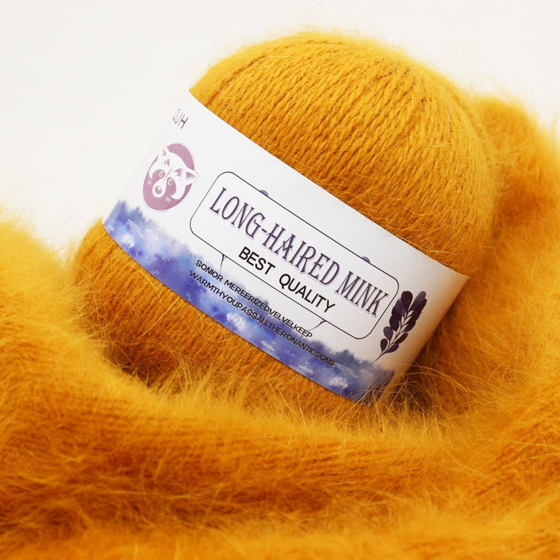 Høj kvalitets Cashmere Long Plush Mink og Merino uld mix garnnøgle