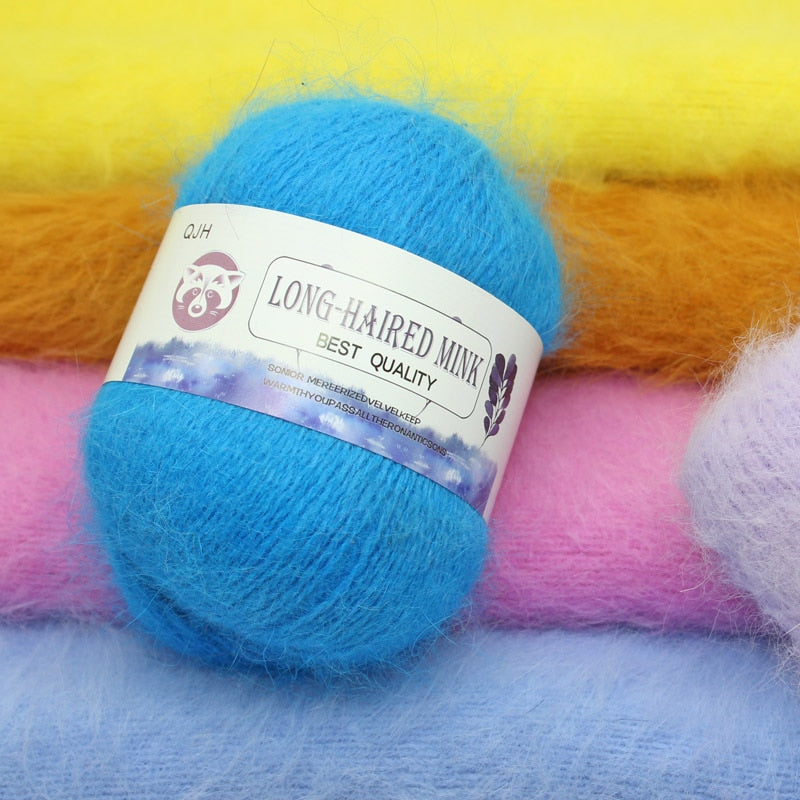 Høj kvalitets Cashmere Long Plush Mink og Merino uld mix garnnøgle