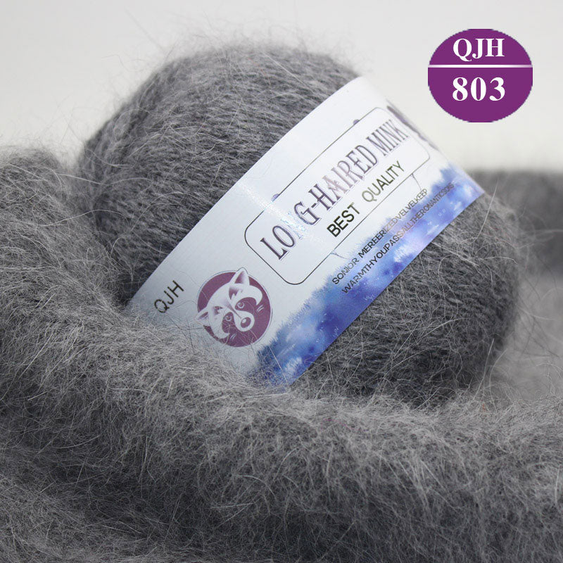 Høj kvalitets Cashmere Long Plush Mink og Merino uld mix garnnøgle