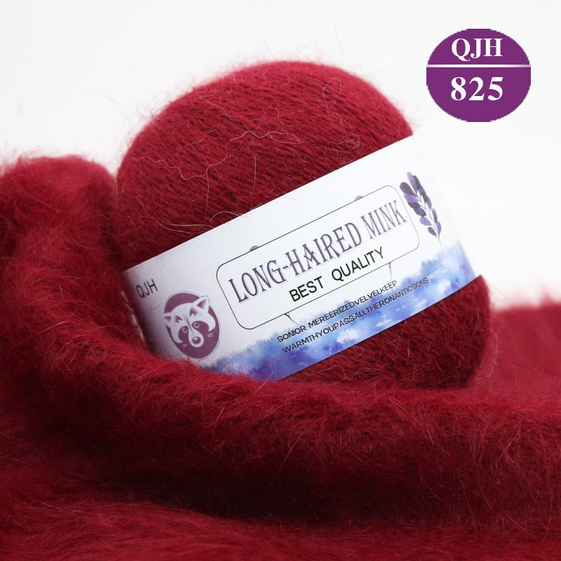 Høj kvalitets Cashmere Long Plush Mink og Merino uld mix garnnøgle