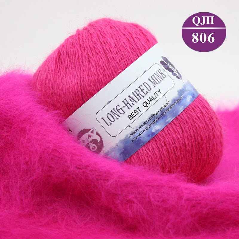 Høj kvalitets Cashmere Long Plush Mink og Merino uld mix garnnøgle