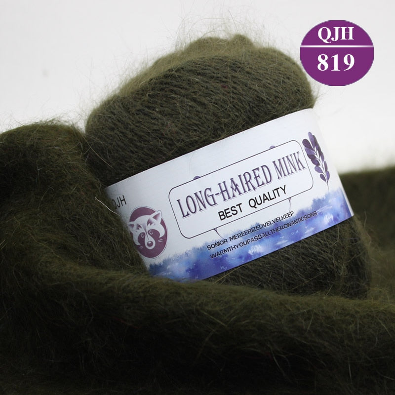 Høj kvalitets Cashmere Long Plush Mink og Merino uld mix garnnøgle