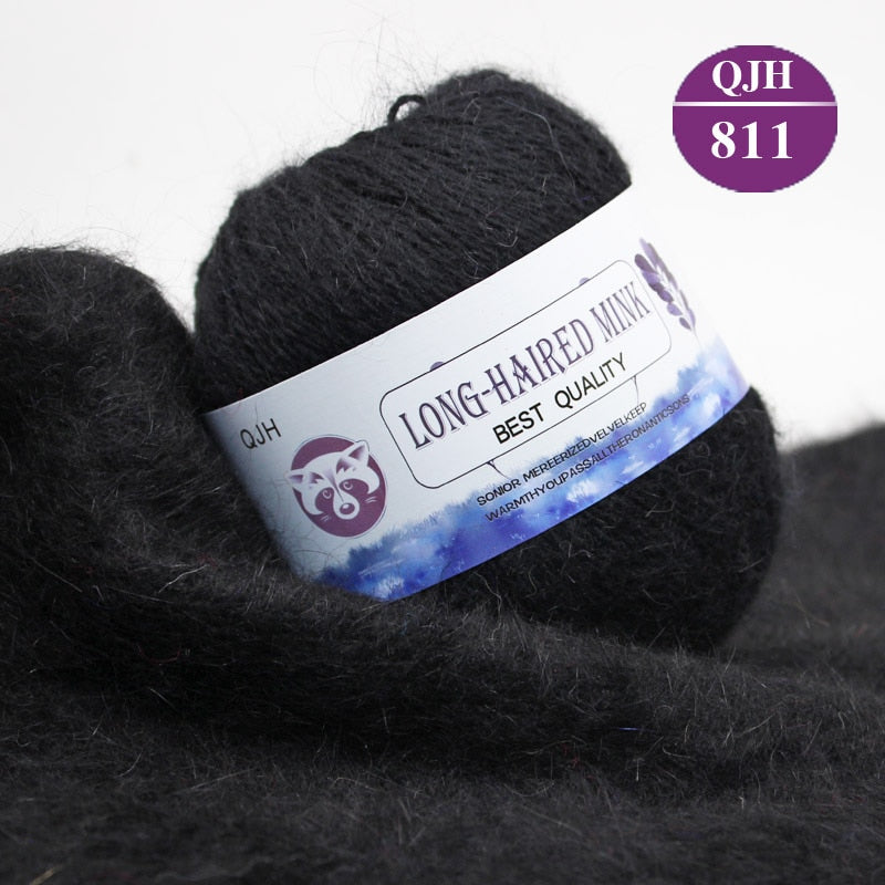 Høj kvalitets Cashmere Long Plush Mink og Merino uld mix garnnøgle