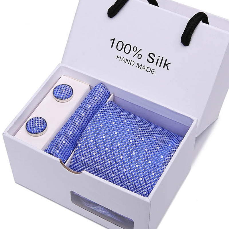 Nyt herre slips sæt ekstra lang størrelse 145cm*7,5cm Slips i Paisley Silk