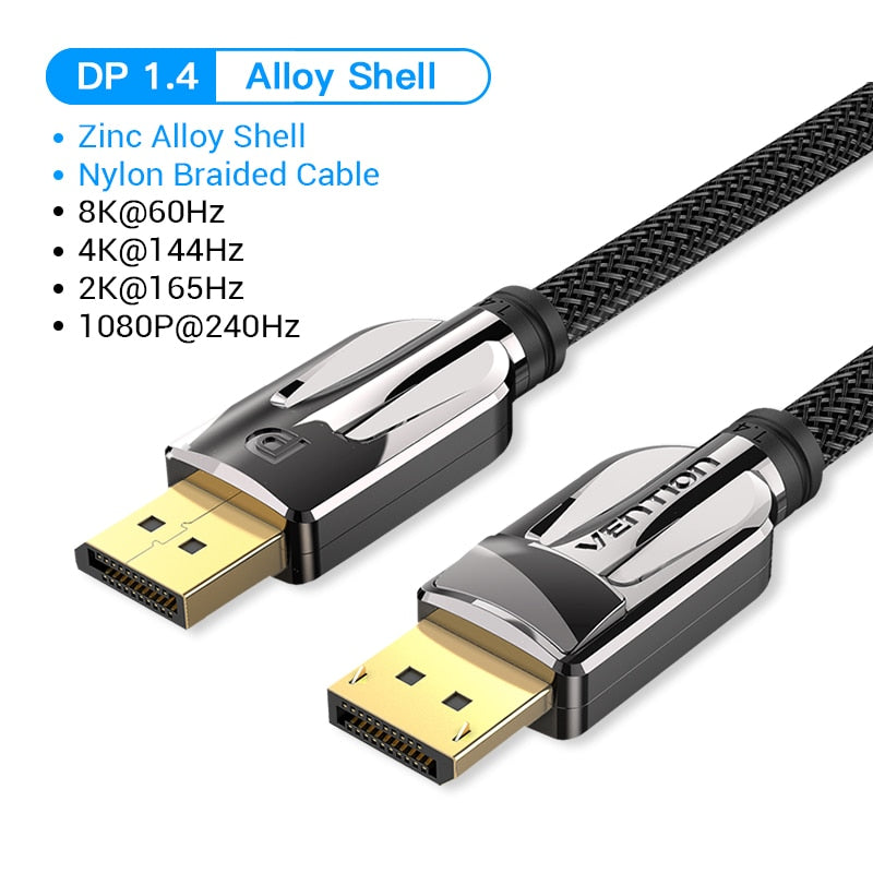 Vention DisplayPort 1.4 Cable 8K 60Hz 4K HDR 165Hz Display Port Audio Cable for Video PC Laptop TV Display Port 1.4 DP Cable 1.2