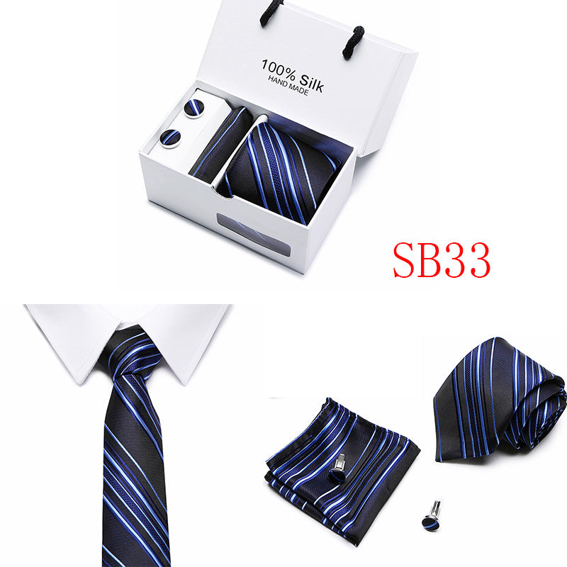 Nyt herre slips sæt ekstra lang størrelse 145cm*7,5cm Slips i Paisley Silk