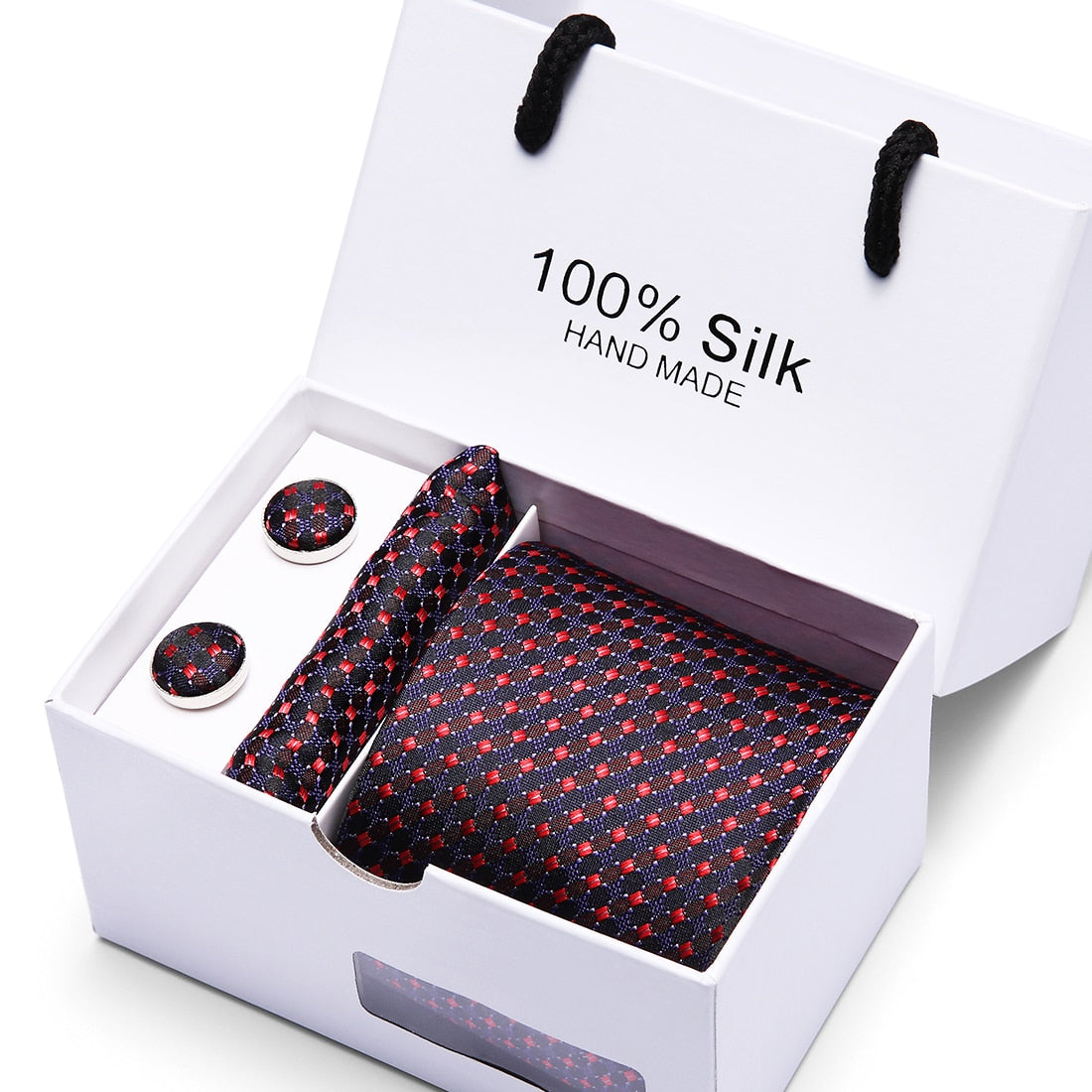 Nyt herre slips sæt ekstra lang størrelse 145cm*7,5cm Slips i Paisley Silk