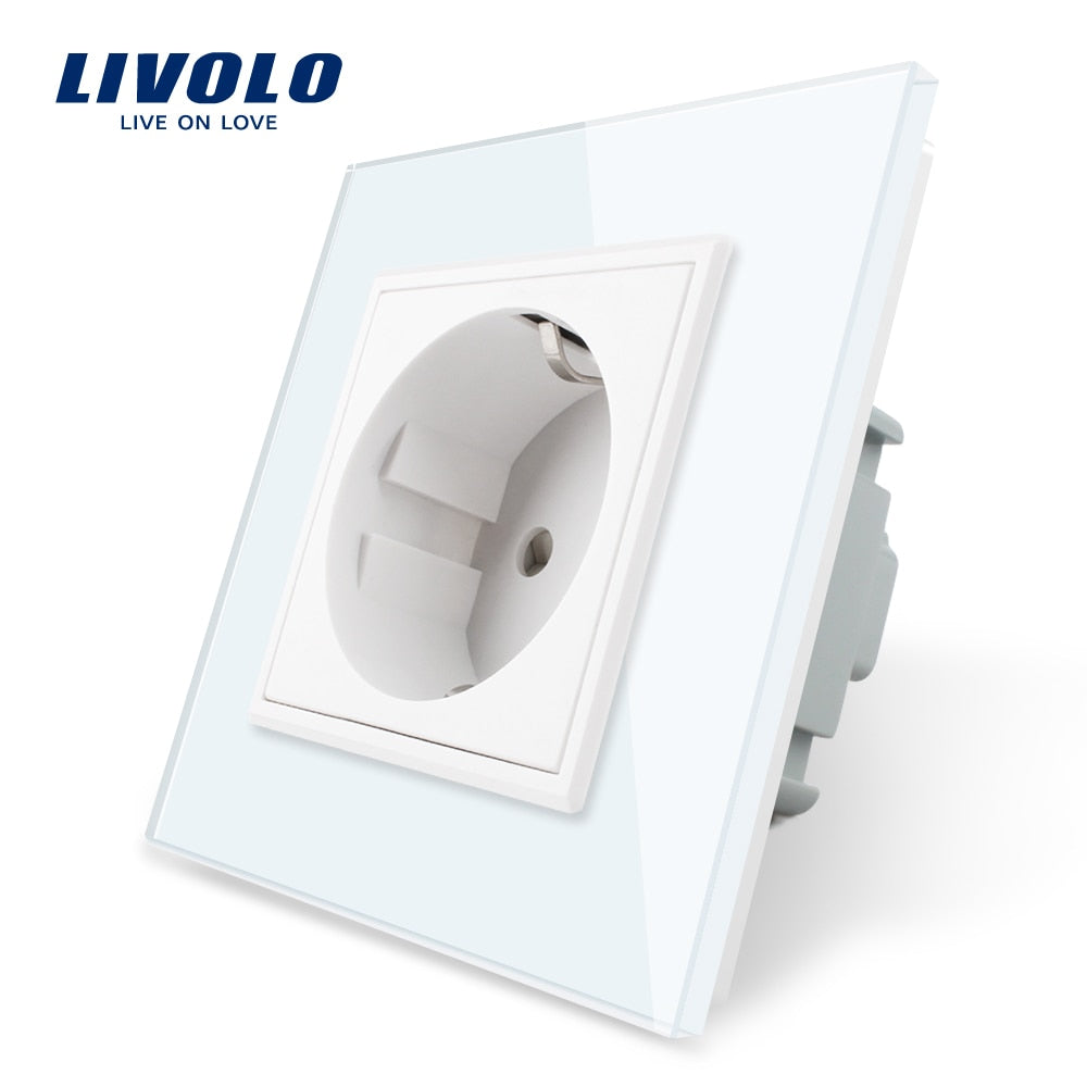 Livolo EU Standard AC 110~250V, 80mm*80mm, 16A Wall Power Socket, VL-C7C1EU-11