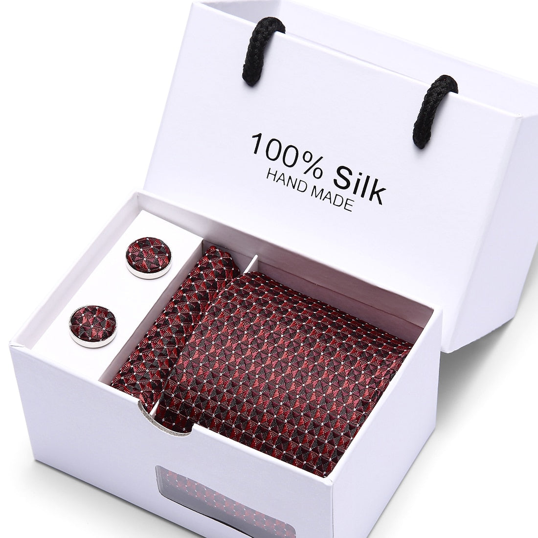 Nyt herre slips sæt ekstra lang størrelse 145cm*7,5cm Slips i Paisley Silk