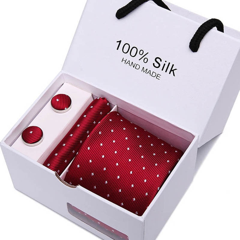 Nyt herre slips sæt ekstra lang størrelse 145cm*7,5cm Slips i Paisley Silk