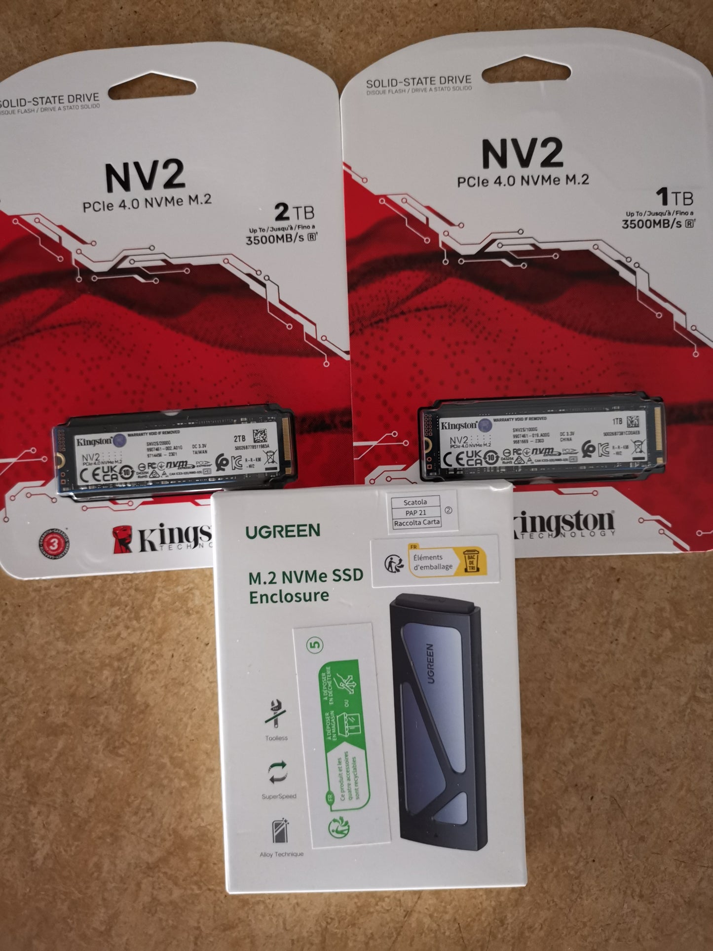 klar til brug ! Ugreen NVMe M.2 extern harddisk 500gb, 1tb eller 2tb