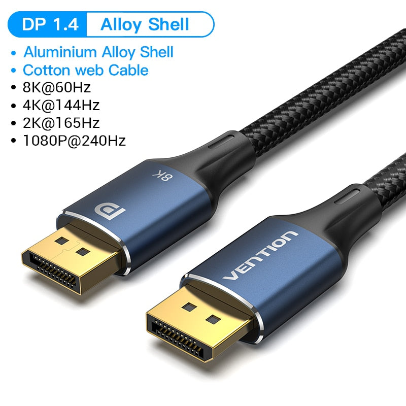Vention DisplayPort 1.4 Cable 8K 60Hz 4K HDR 165Hz Display Port Audio Cable for Video PC Laptop TV Display Port 1.4 DP Cable 1.2