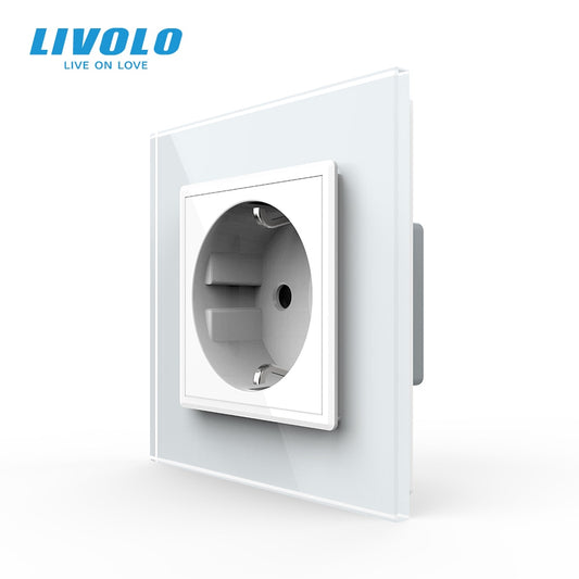 Livolo EU Standard AC 110~250V, 80mm*80mm, 16A Wall Power Socket, VL-C7C1EU-11