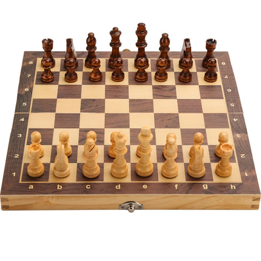 Stort Skak og Dam bræt i træ 39cm*39cm Family Game Chess Board