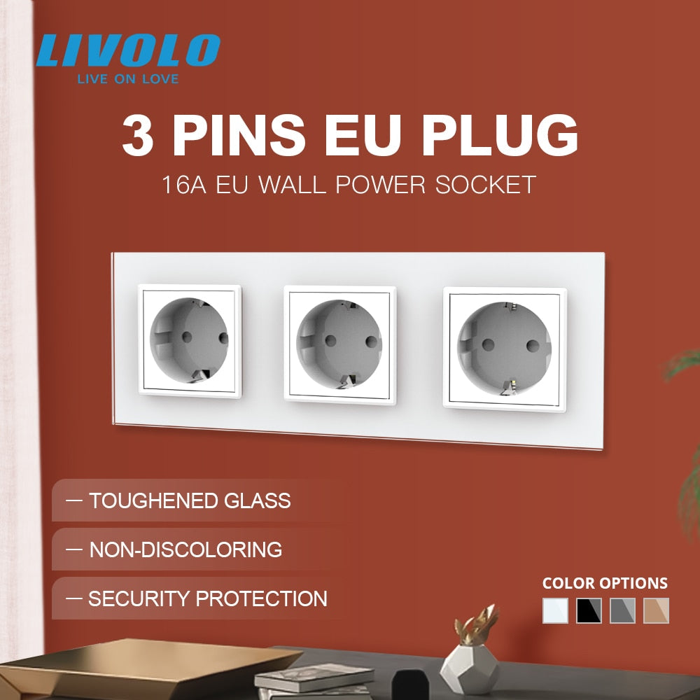 Livolo New EU Standard, glas panel, 223mm*80mm*41mm, C7C3EU-11/2/3/5