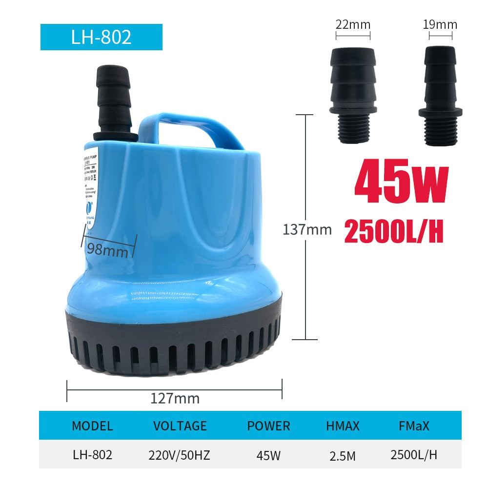 10/18/25/45/60/85/105W 600-4500L/H Vand pumpe 220V