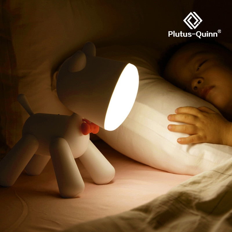Hund Led Natlampe til børn 1200mAh genopladelig Natlampe Juster lysstyrke bordlampe til soveværelset