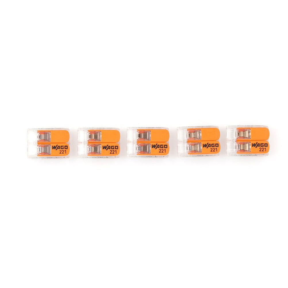 5 dele Wago 221-412 LEVER-NUTS 2 Conductor Compact Connector