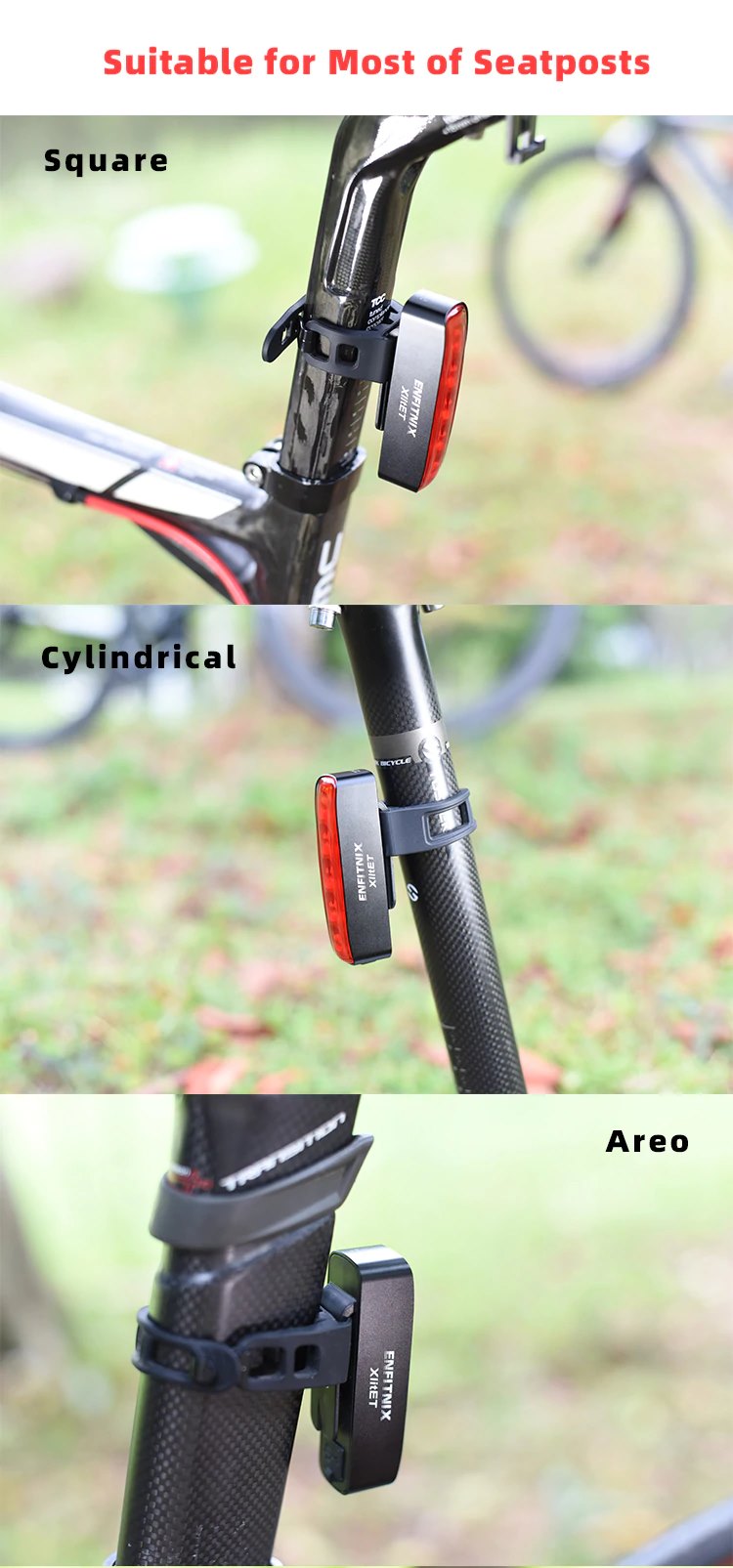 XlitET Cykel Baglygte med Automatisk Bremse sensor