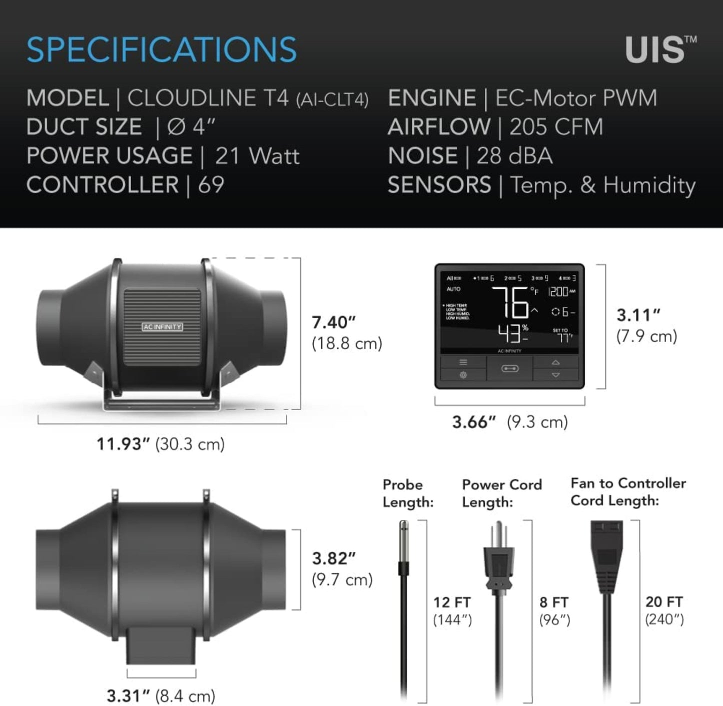 AC Infinity CLOUDLINE T4