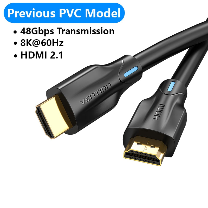 Vention HDMI 2.1 Cable 8K/60Hz 4K/120Hz 48Gbps HDMI Digital Cables Splitter for Xiaomi TV Box HDR10+ PS5 Switch Cable HDMI 2.1